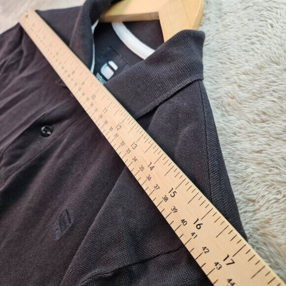 G-Star Raw Polo Shirt Embroidered Logo Golf Black Short Sleeve Men's Size M - Picture 5 of 10